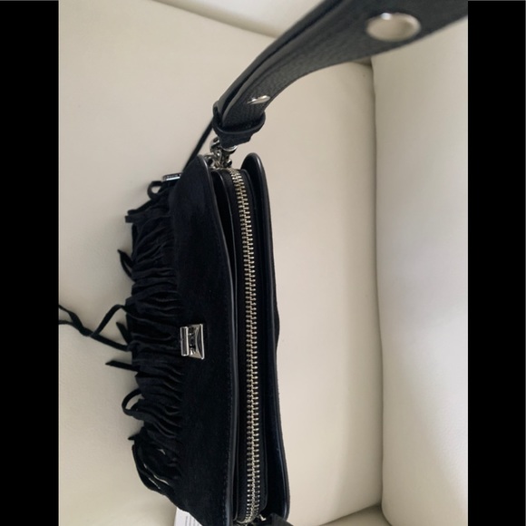 Rebecca Minkoff Darren Sm Crossbody w/Fringe Black - Picture 7 of 8